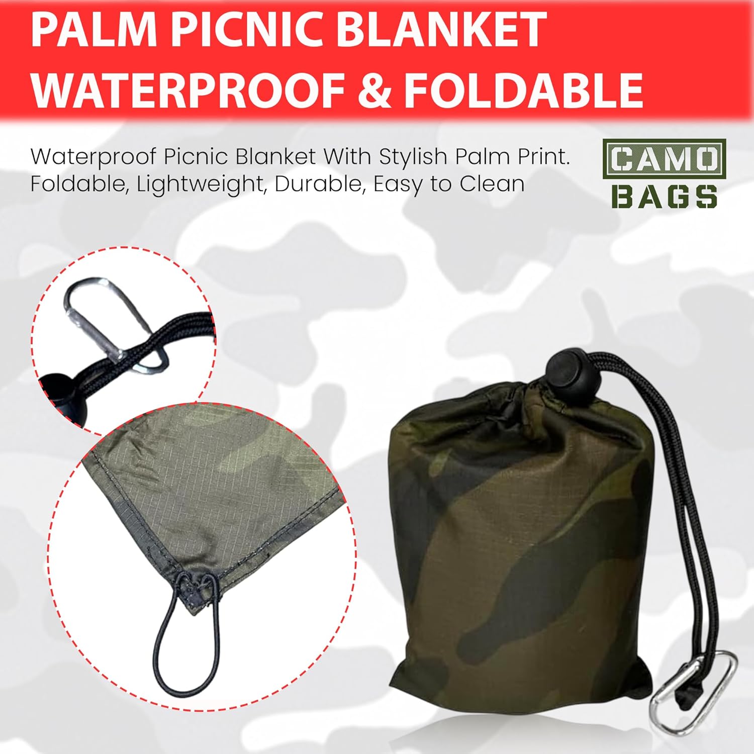 Palm Picnic Blanket - Waterproof & Foldable - Image 8