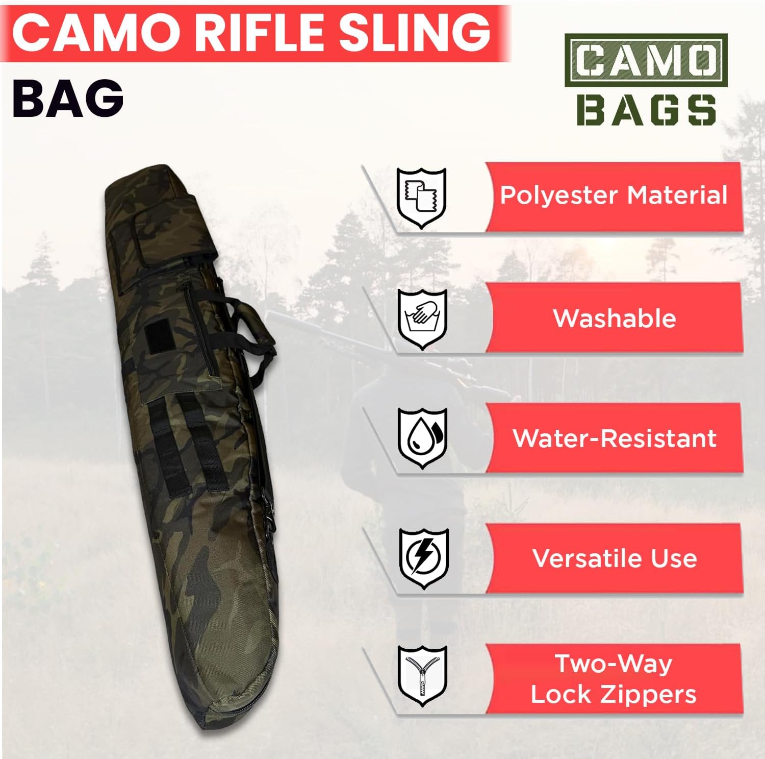 Adjustable Rifle Sling Bag with New & Improved Top Side Sling Connectors - Image 11