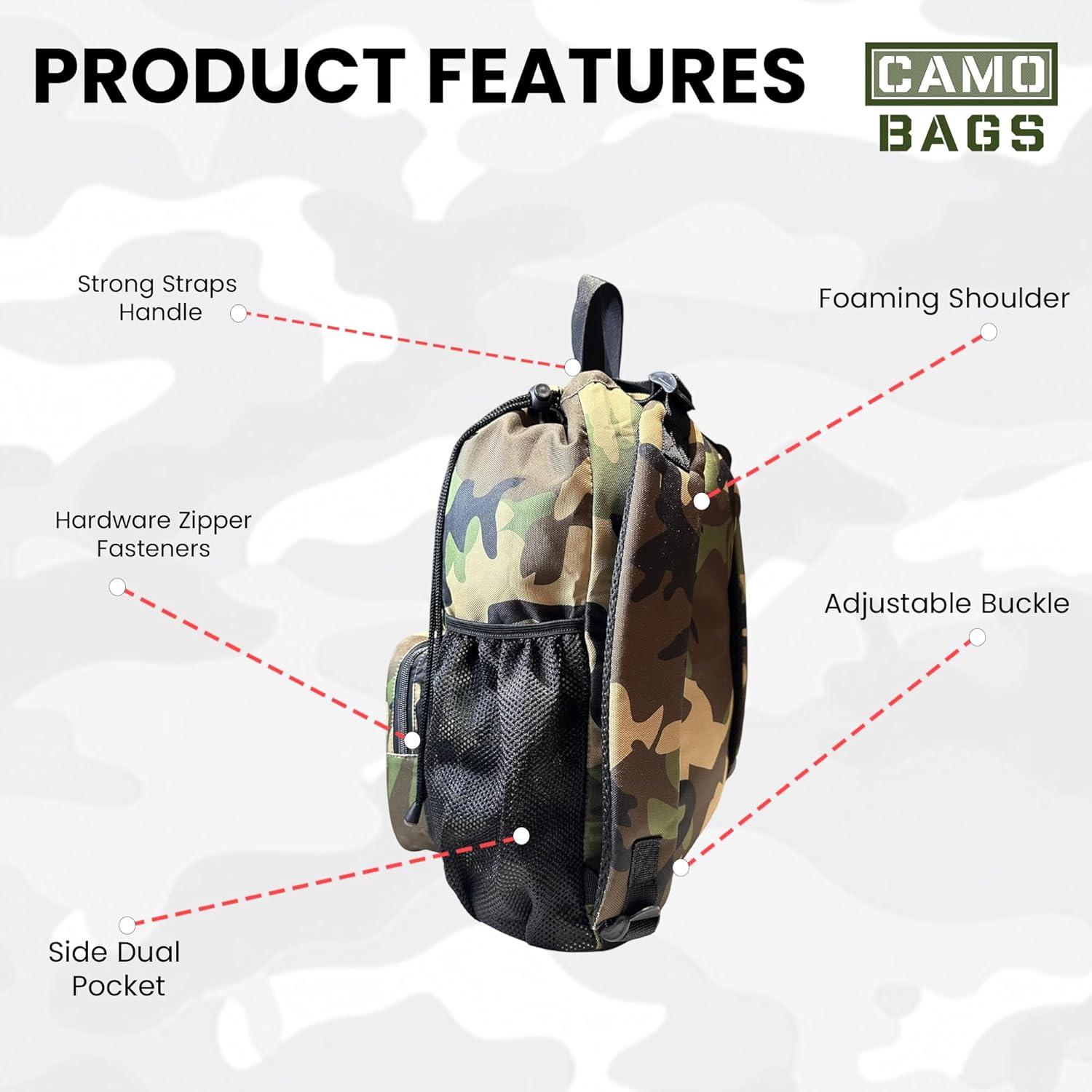 Tactical Drawstring Backpack with Removable Backpack Straps - Image 14