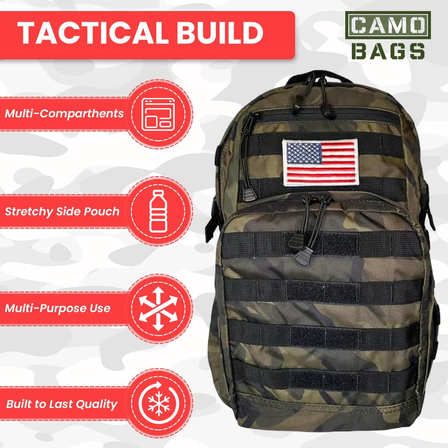 Camo Tactical Day Backpack - Image 13