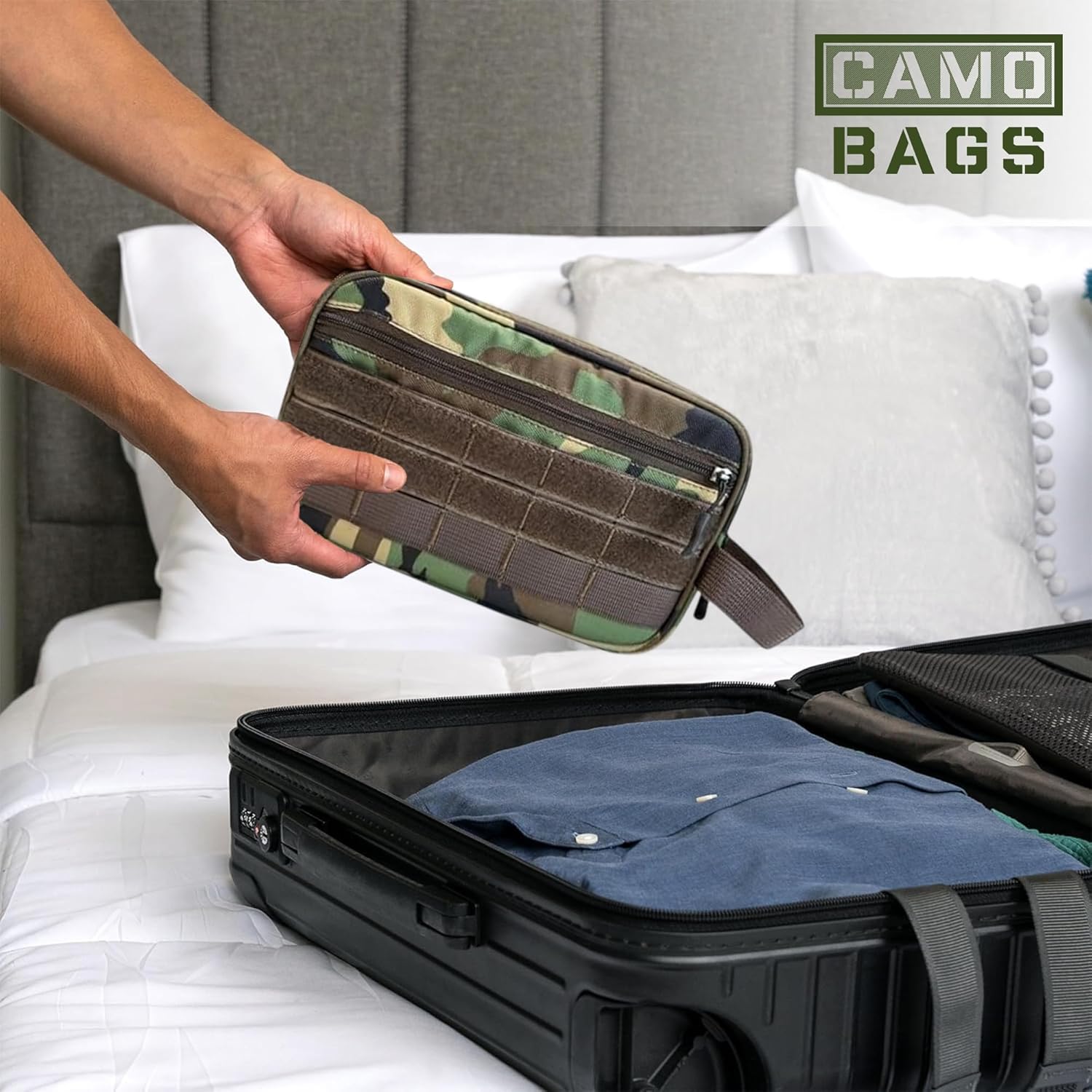 Camo Toiletry Bag – Dry/Wet Separate - Image 12