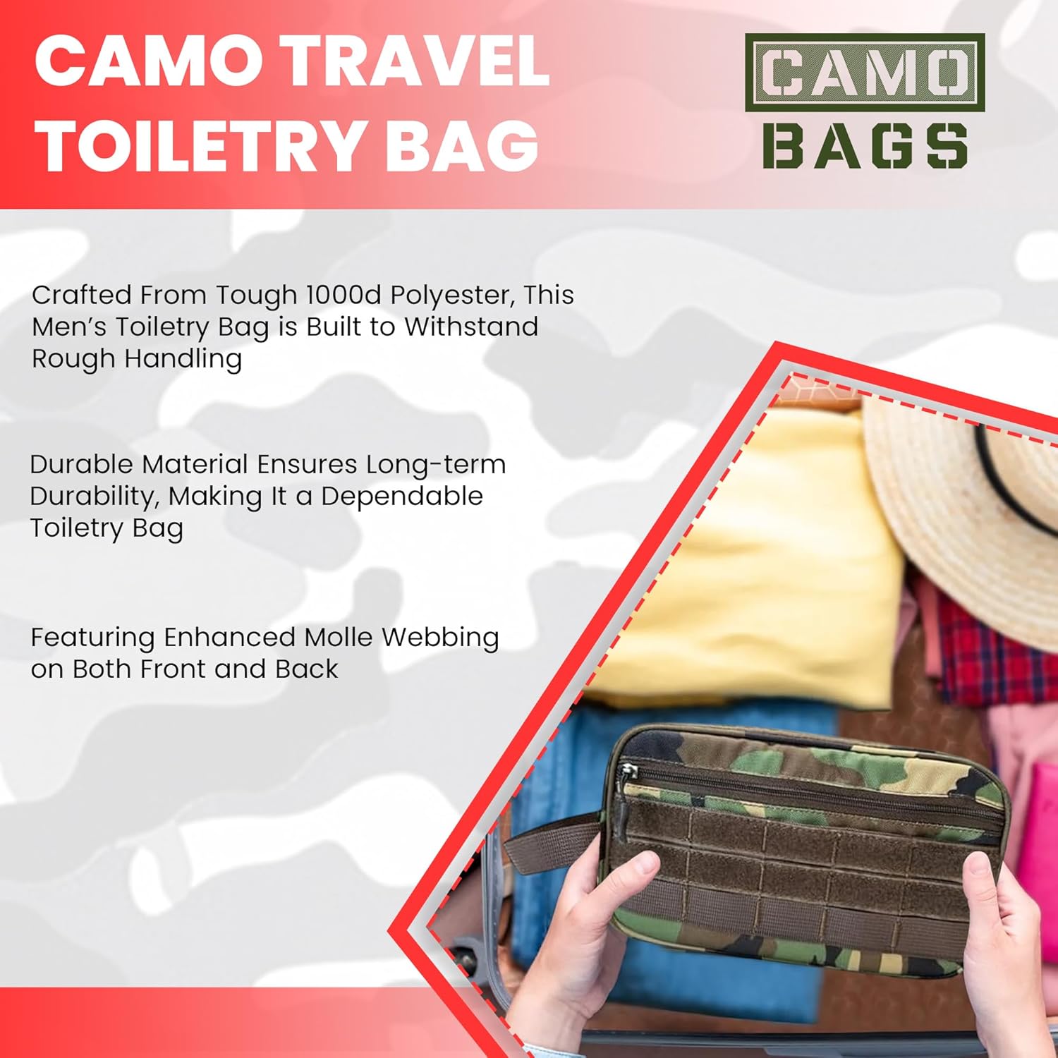 Camo Toiletry Bag – Dry/Wet Separate - Image 13