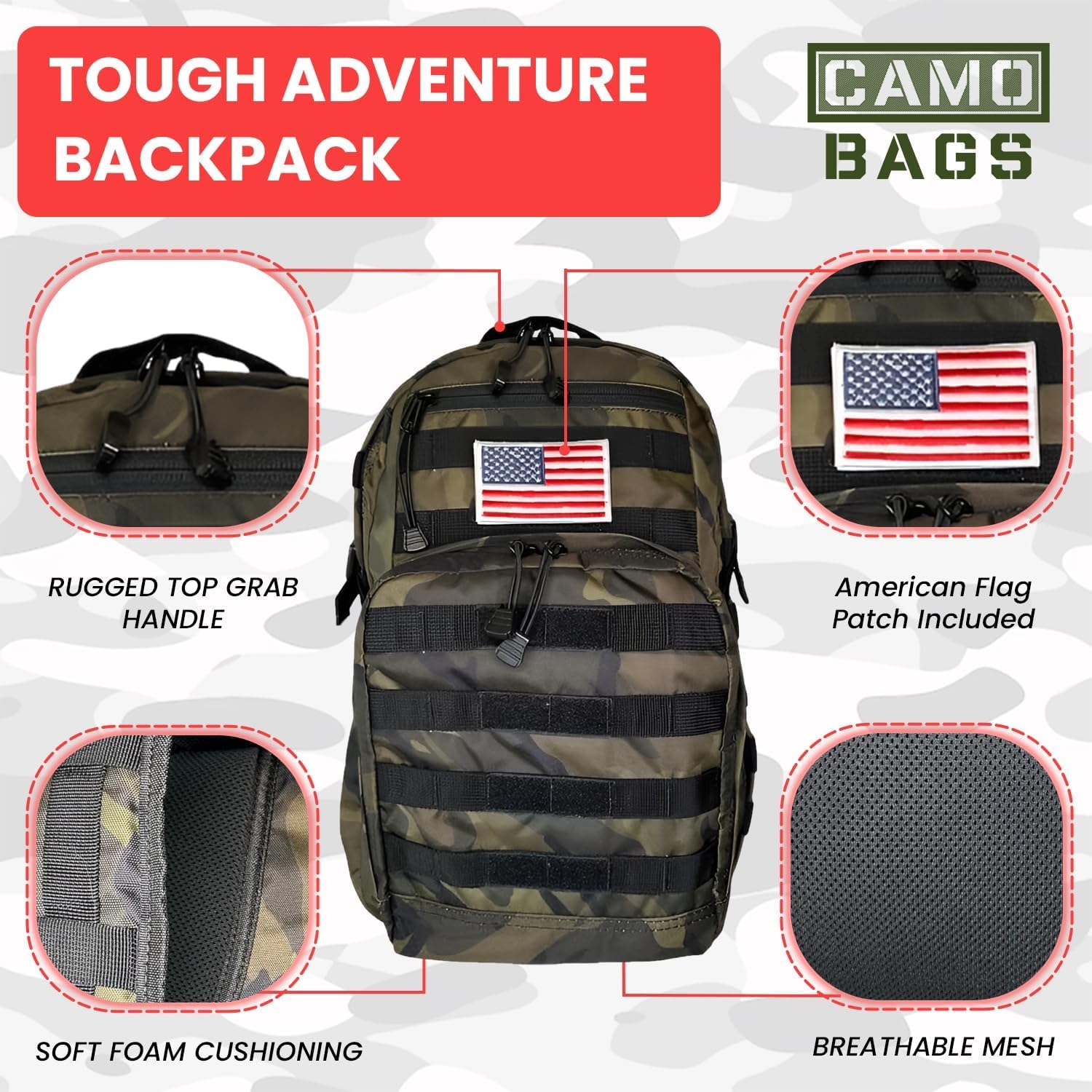 Camo Tactical Day Backpack - Image 15