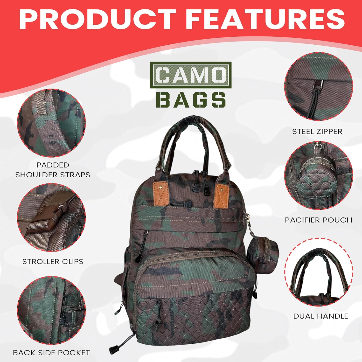 Camo Diaper Bag Backpack - Image 12