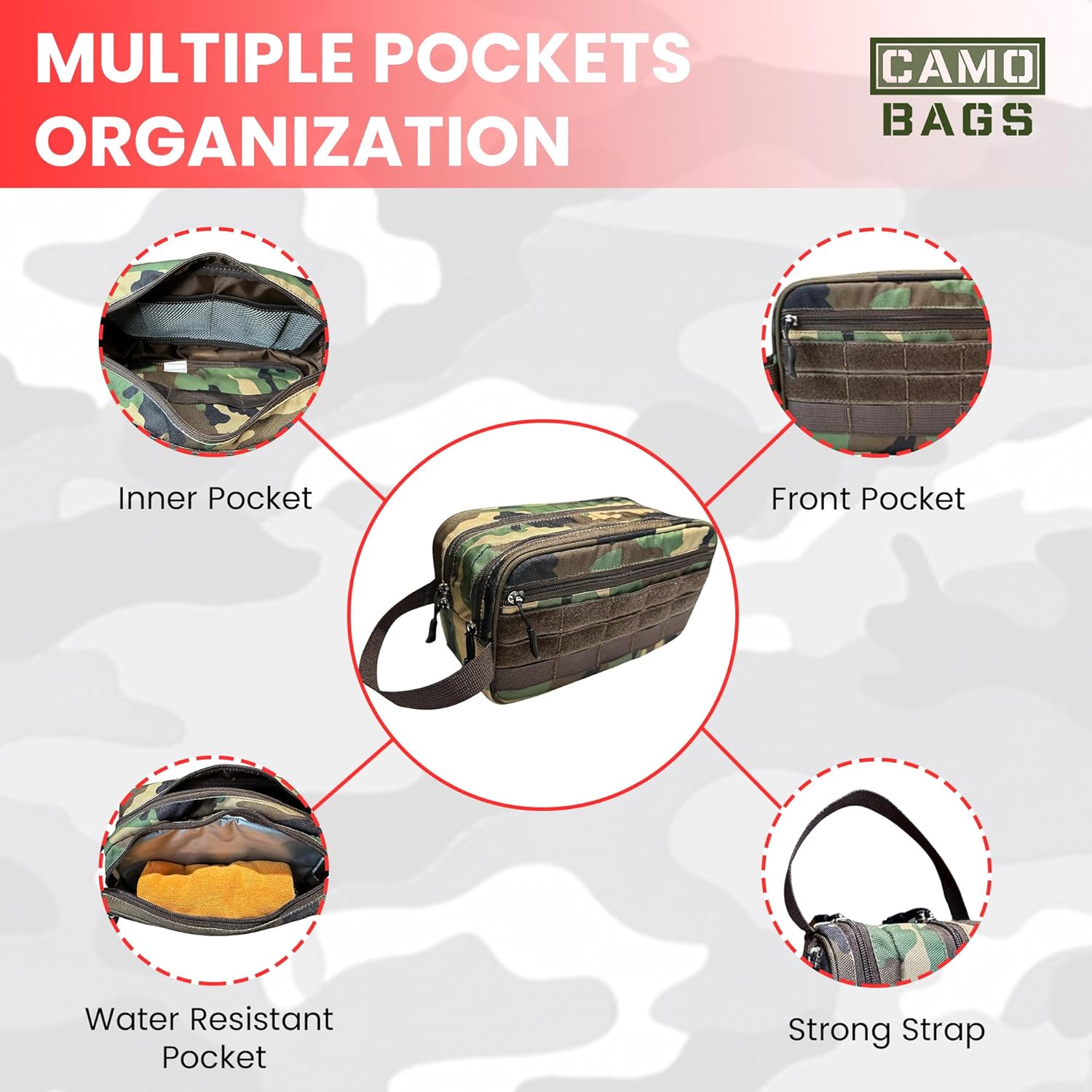 Camo Toiletry Bag – Dry/Wet Separate - Image 11