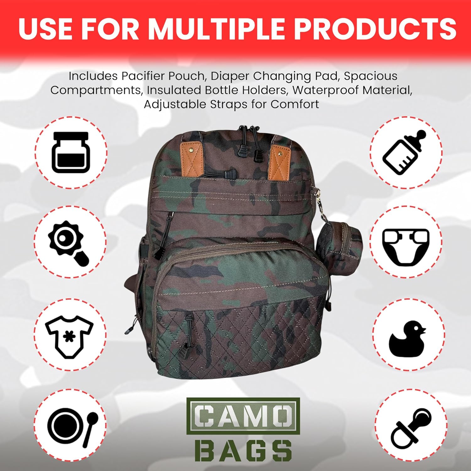 Camo Diaper Bag Backpack - Image 15